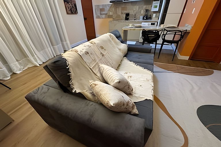 2 Quartos | Novo premium com ar, lava e seca.