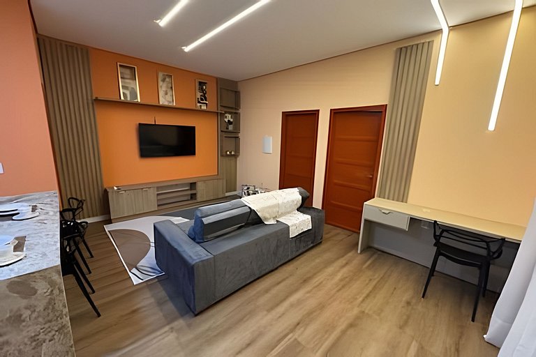 2 Quartos | Novo premium com ar, lava e seca.