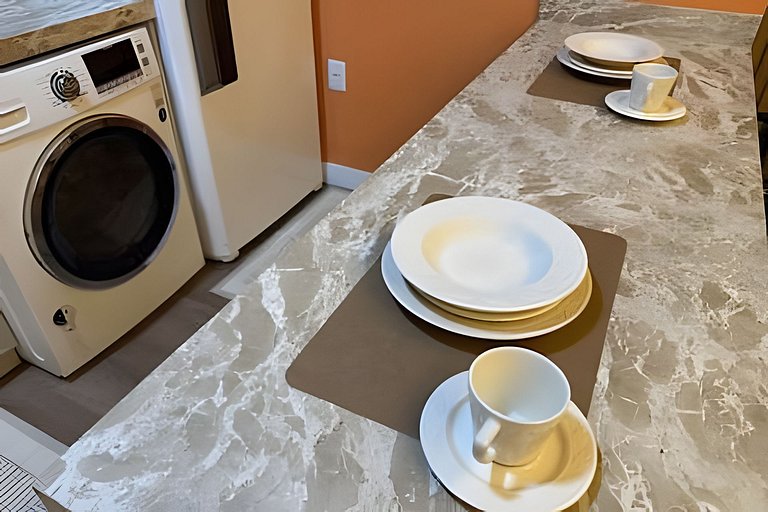 2 Quartos | Novo premium com ar, lava e seca.