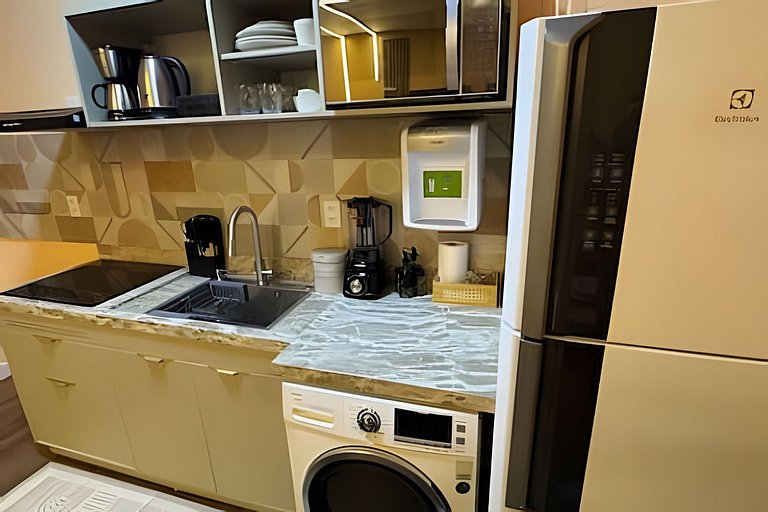 2 Quartos | Novo premium com ar, lava e seca.