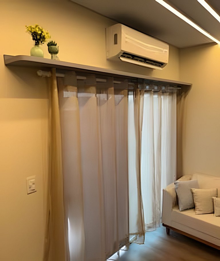 Apto Suite, Novo, Completo, Climatizado, Decoração