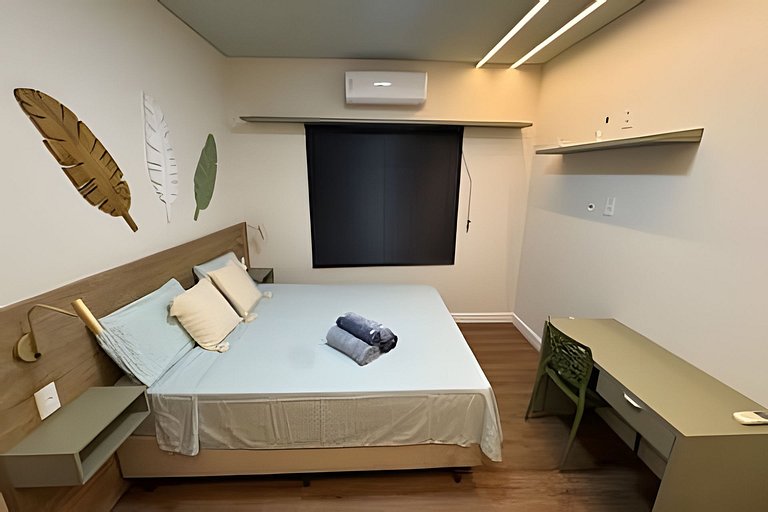 Apto Premium completo Climatizado com maq de lavar